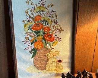 Embroidered Artwork, Bronze "Old Ironsides" Bookends