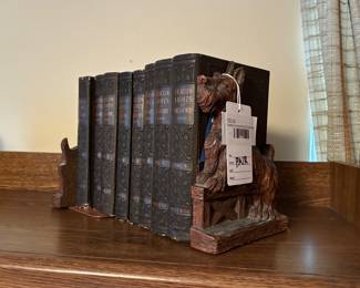 Scottie Carved Wood Bookends