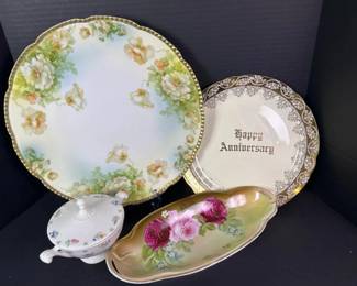 183 assortedhanddecoratedvintageporcelai