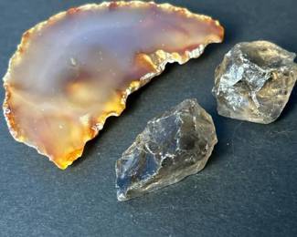 061 roughsmokyquartzcrystalsandpolished