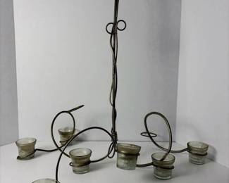 268 ironandglasshangingcandlechandelier