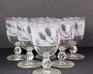 109 etchedfloralstemmedglassgoblets