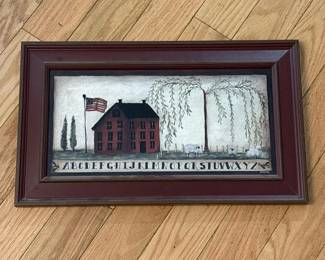 364 195x115framedfolkartschoolhouse