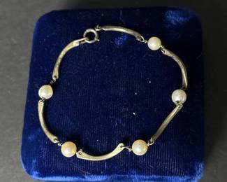 146 vintagesterlingsilverandpearllinkb