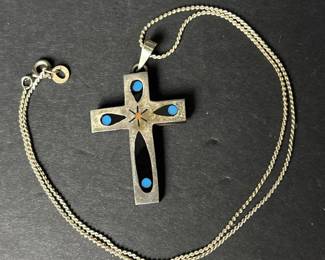 144 sterlingsilvercrosspendantnecklace