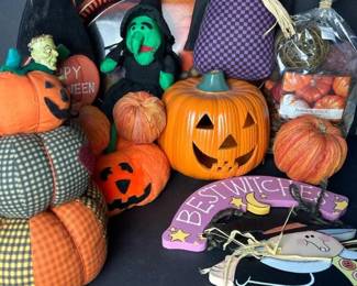 048 halloweendecorlotplushpumpkinsfigur