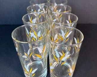 104 vintagewheatmotifdrinkingglasses