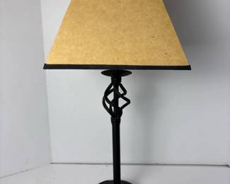 304 blackmetaltablelampwithparchmentsh