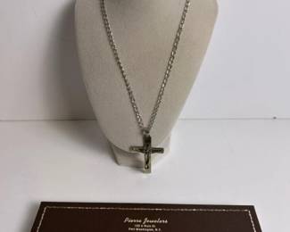 166 sterlingsilvercrucifixpendantnecklac