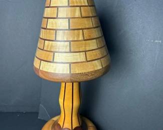 058 vintagecustomsegmentedwoodtablelamp