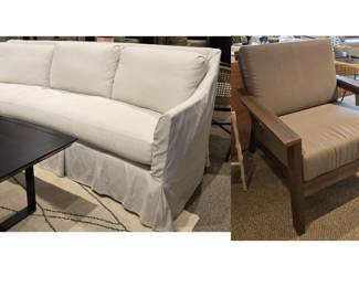 Outdoor sofa and armchair