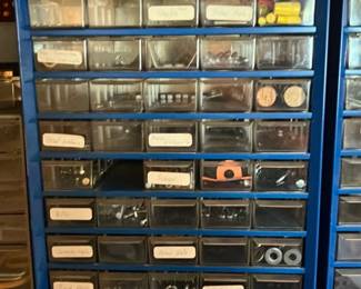 Blue Plastic Parts Organizer Rack