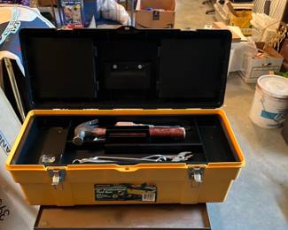 Stack-On Plastic Tool Box With Tools
