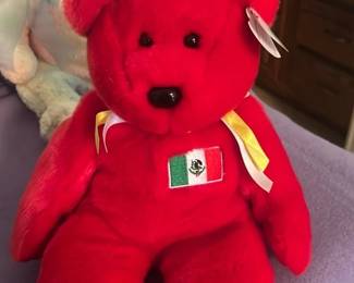 Ty Red Bear with Mexico Flag