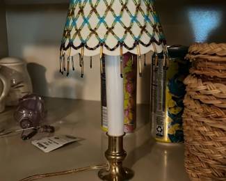 Beaded Shade Candle Lamp