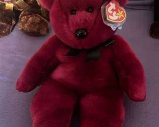 Ty Beanie Buddy Burgundy Bear