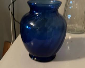 Blue glass vase