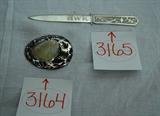 AWK STERLING LETTER OPENER & IVORY TIP IN SILVER (paperweight)