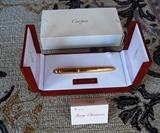 GOLD PLATED CARTIER PASHA ROLLERBALL PEN WITH GIFT CARD SIGNED BY ELIZABETH TAYLOR