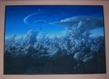 SCI FI PAINTING OF SPACE SHIPS & CLOUDS