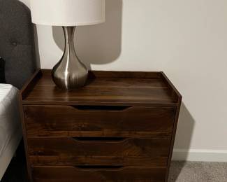 3 Drawer Chest Brown & Lamp, 2 of each