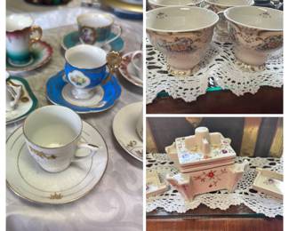 cups and saucers, Japanese smoking set, Gorham cups