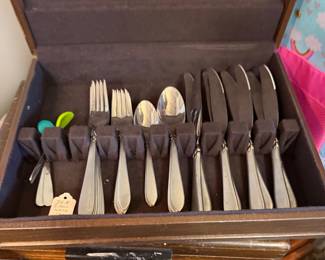 flatware in chest