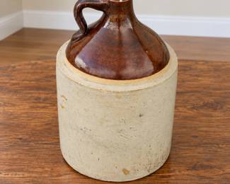 Antique Two-Tone Stoneware Whiskey Jug