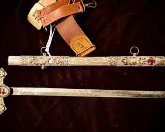 M.C. Lilley Knights Templar Commander Sword, Belt & Scabbard – Edward G. Worrell