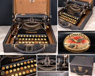 Early Corona No. 3 Folding Typewriter with Original Case – Potterville