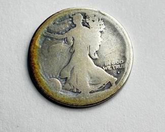 1917-D Obverse Mint Mark Walking Liberty Silver Half Dollar
