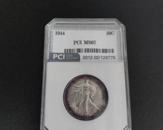 1944 Walking Liberty Half Dollar, Graded MS67