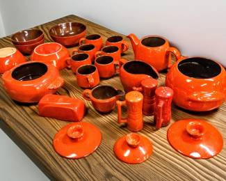 Frankoma "Flame" Pottery Collection – 24 Pieces – Potterville