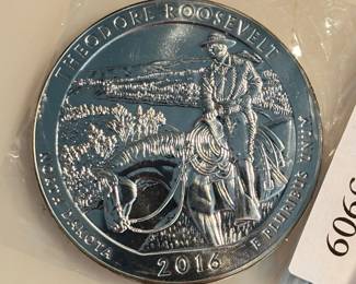 2016 Teddy Roosevelt 5 Oz .999 Silver Round – 3"