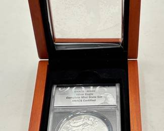 2016 American Silver Eagle 1 Oz .999 Silver in Wood Display Box