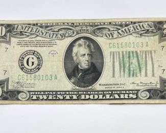 1934-A $20 Green Seal Federal Reserve Note – "Redeemable in Lawful Money"