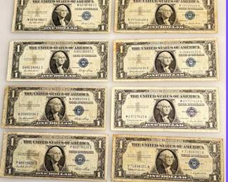 8 Silver Certificates – 1935 & 1957 Series