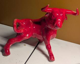 Classic Mid Century Modern Red Bull - Ceramic