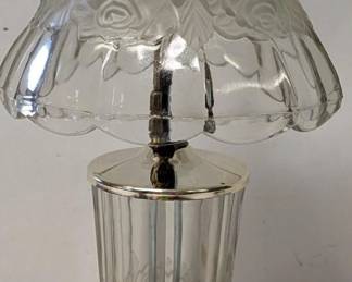 Art Nouveau Revival Mid-Century Lead Crystal Parlor Lamp Made in Portugal