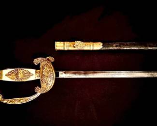 1800s Royal Bavarian Court Sword with Scabbard – Johann Stroblberger, Munich