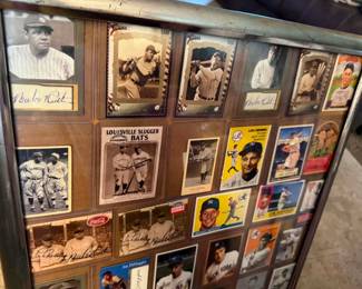 Framed Vintage Baseball Cards incl. Babe Ruth