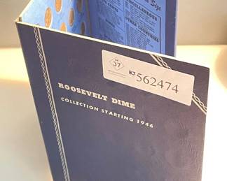 Complete AU/BU Roosevelt Dime Collection in Folder – 46 Coins