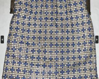 Antique Whiting and Davis Blue and Silver Mesh Purse