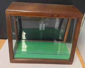Antique Oak Countertop Display Cabinet