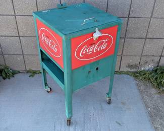 Coca-Cola Metal Cooler Cart with Drain & Bottle Opener – Estate Sales Warehouse (GR)
