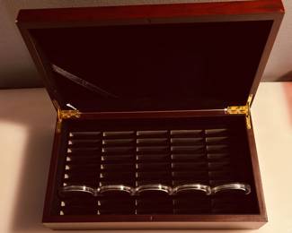 5 American Silver Eagles in Wood Box – 2008, 2010, 2011, 2014, 2018