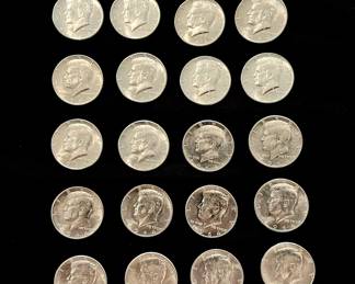 Full Roll 1964-D Kennedy 90% Silver Half Dollars – BU, 7.23 Troy Oz.