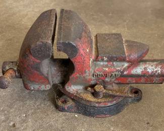 Vintage Dunlap Cast Iron Swivel Bench Vise