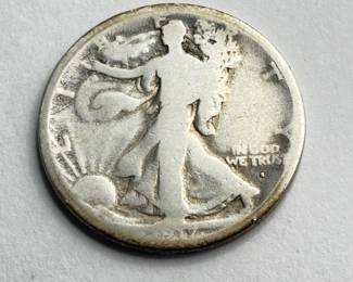 1917-S Obverse Mint Mark Walking Liberty Silver Half Dollar