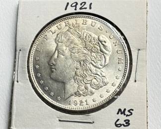 1921 Morgan Silver Dollar – MS63